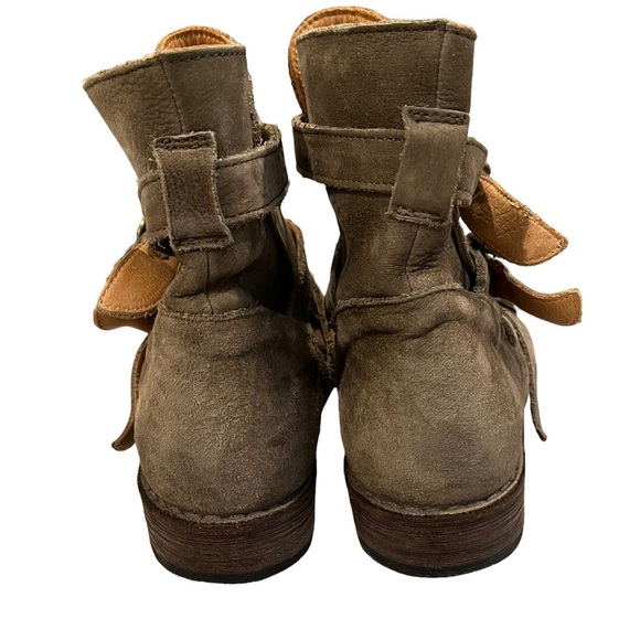Fiorentini + Baker 3 Buckle Brown Suede Moto Ankle Boots  Fiorentini + Baker 3 Buckle Brown Suede Moto Ankle Boots